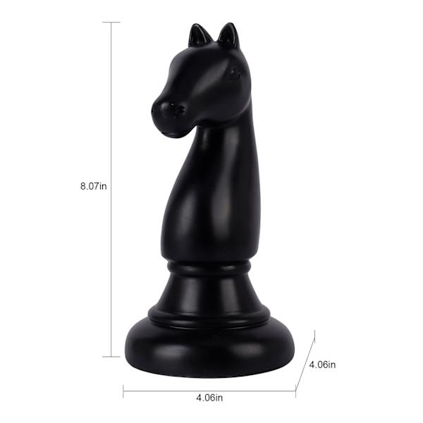 Black Resin Knight Chess Piece, 8"