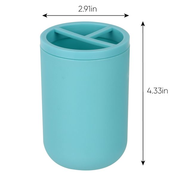 Tiny Dreamers Light Blue Plastic Toothbrush Holder, 4.4"
