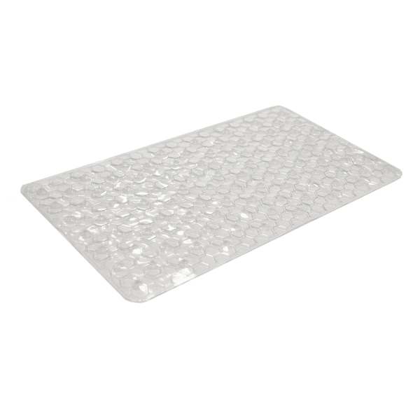 Hexie Clear Bath Mat, 26.5x14.5