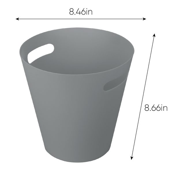 Grey Round Wastebasket, 5L