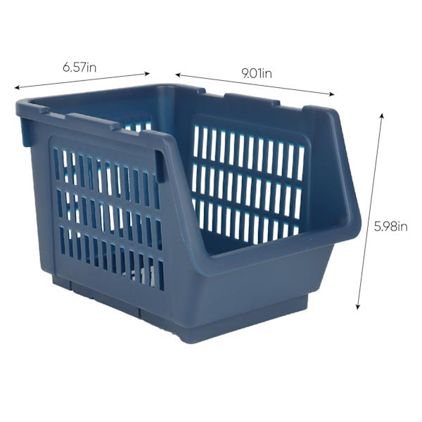 2-Pack Navy Blue Stackable Storage Basket, Extra Small