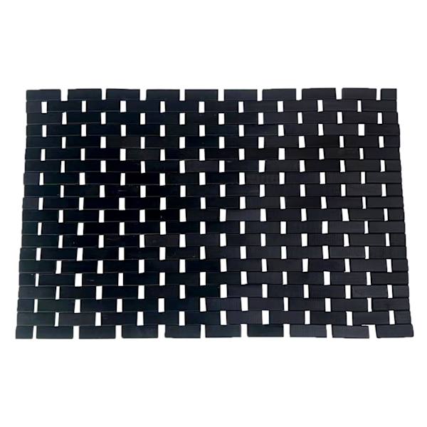 Black Bamboo Bath Mat