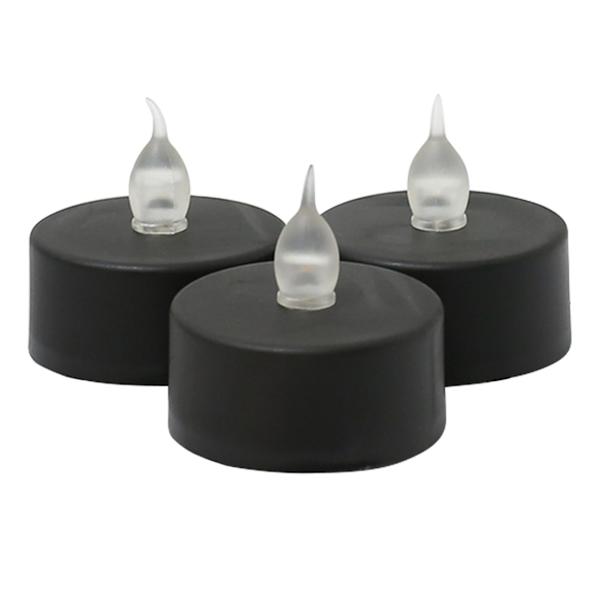 3-Pack Black LED Tealight Candles