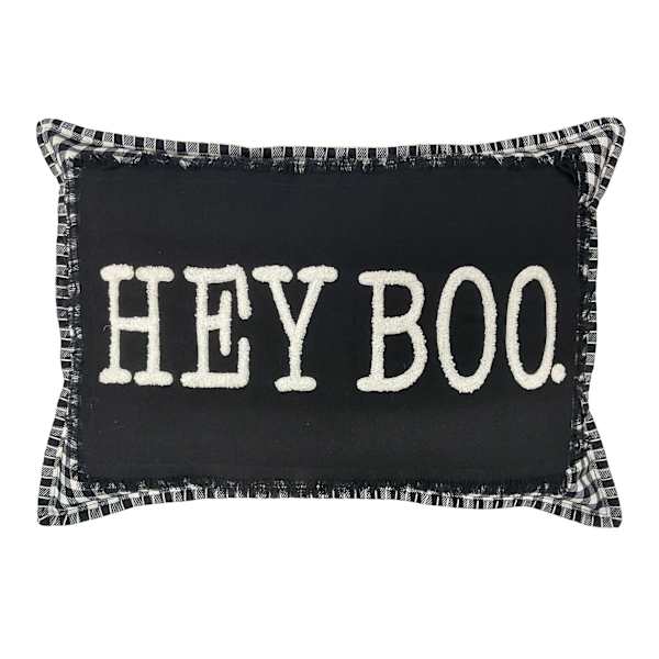 Hey Boo Patchwork Throw Pillow, 14x20
