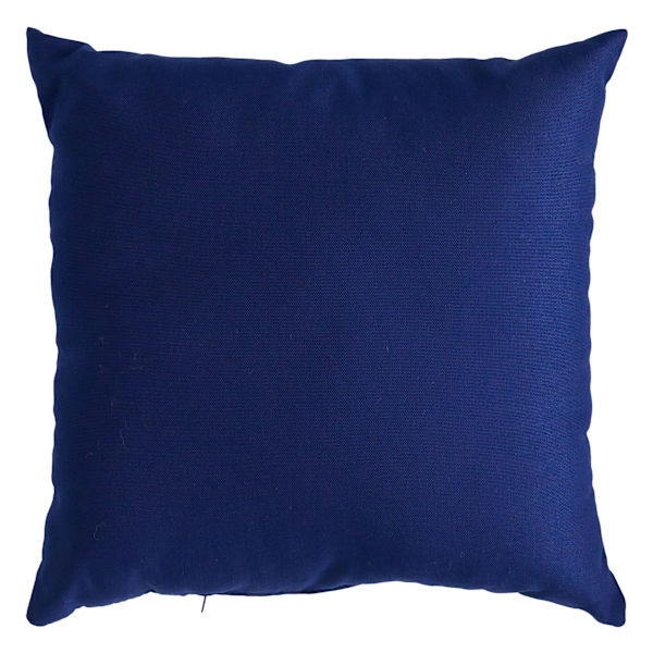Navy Blue Canvas Square Outdoor Throw Pillow, 16"