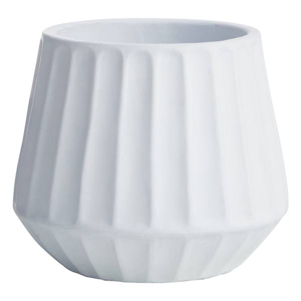 Indoor White Convex Pot, Medium