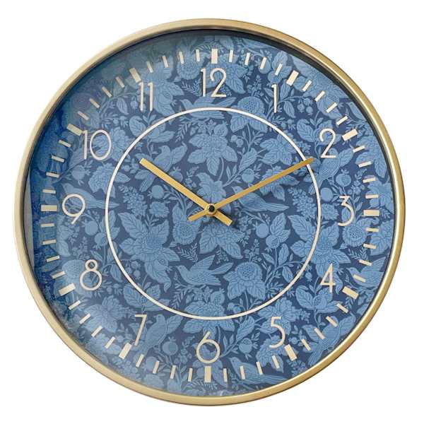 Providence Blue Iron Round Wall Clock, 16"