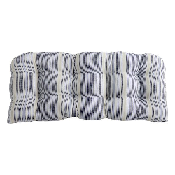 Calisto Pinstripe Outdoor Wicker Settee Cushion