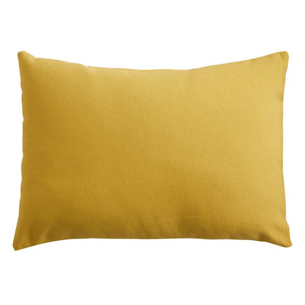 Butter Yellow Canvas Lumbar Outdoor Throw Pillow, 14x20