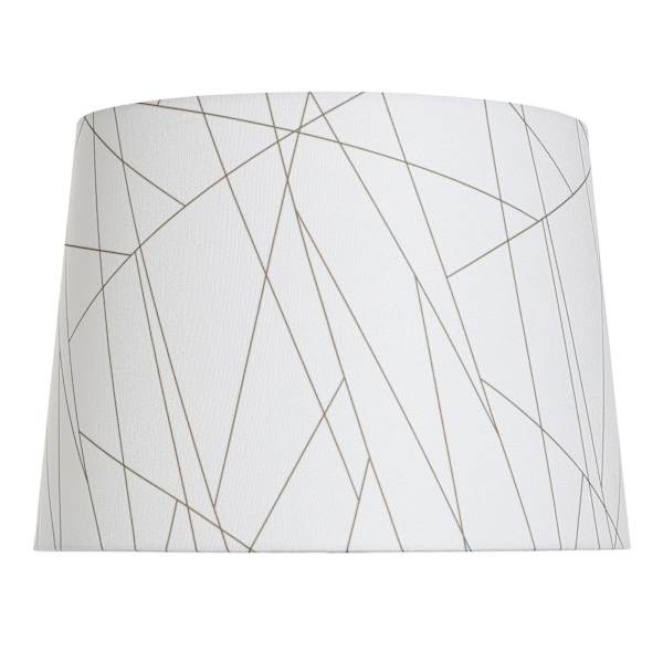 Gold & White Linen Blend Medium Table Lamp Shade, 14x12x10