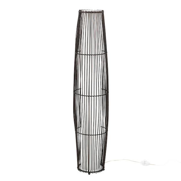 Found & Fable Brown Rattan Uplight Floor Lamp, 43"