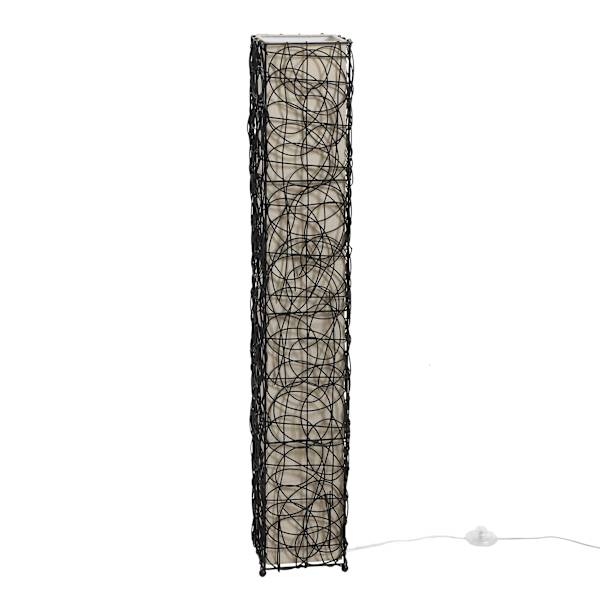 Brown Rattan Swirl Uplight Floor Lamp, 43"
