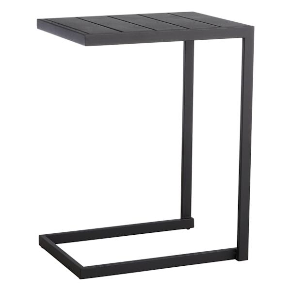 Grammercy Steel Slat Patio C-Table, Black