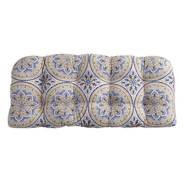 Castille Multicolor Outdoor Wicker Settee Cushion