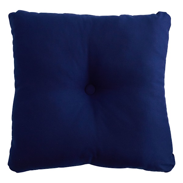 Navy Blue Canvas Outdoor Tufted Back Cushion