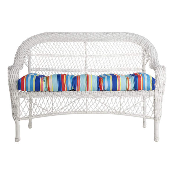 Multi Stripe Outdoor Wicker Settee Cushion