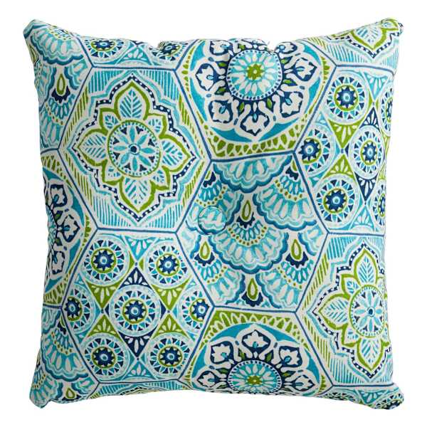 Calista Teal Outdoor Tufted Back Cushion