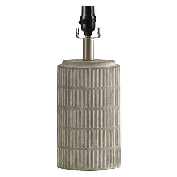 Grey Carved Pillar Small Lamp Base, 14.5"