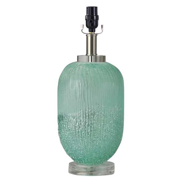 Aqua Glass Small Lamp Base, 16"