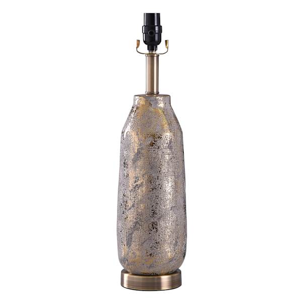 Grey & Gold Ceramic Medium Table Lamp Base, 21"