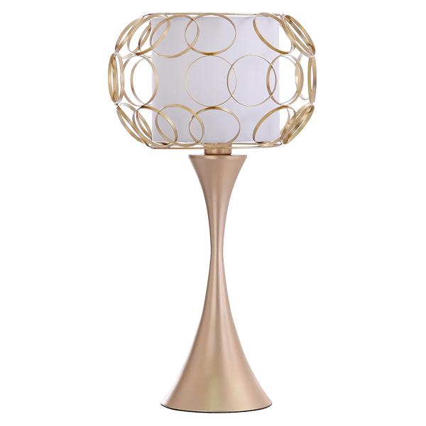 Gold Metal Small Lamp with Shade, 21"