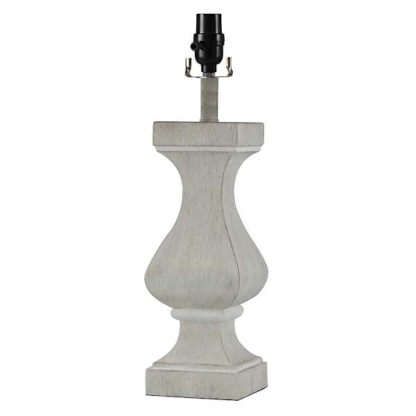 White Distressed Medium Table Lamp Base, 21"