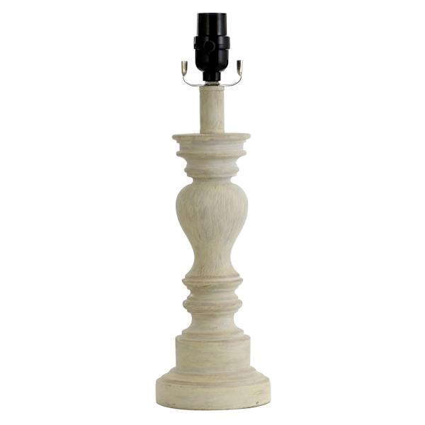 White Turned Leg Small Lamp Base, 16"