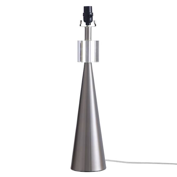 Brushed Steel Metal Large Table Lamp Base, 24"
