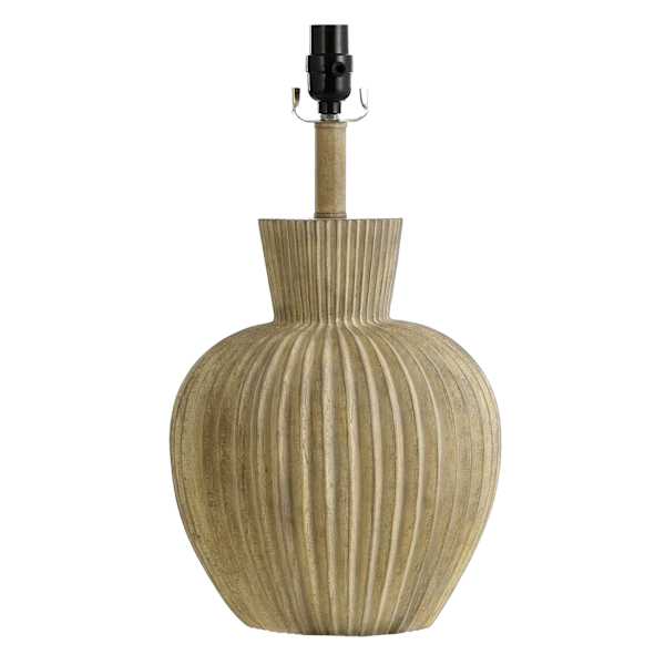 Grey Ribbed Medium Table Lamp Base, 19"
