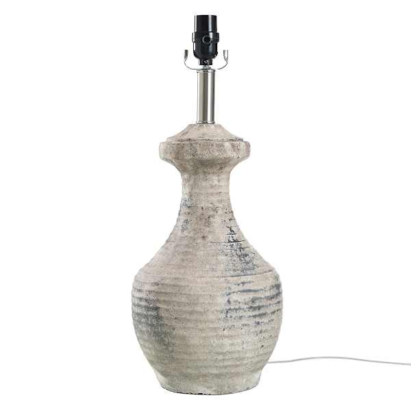 Found & Fable Distressed Gray Concrete Medium Table Lamp Base, 21"