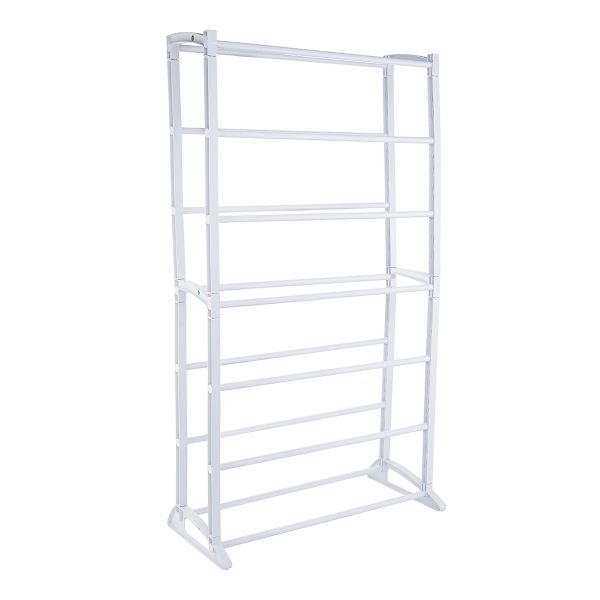 21-Pair Standing Shoe Rack, White