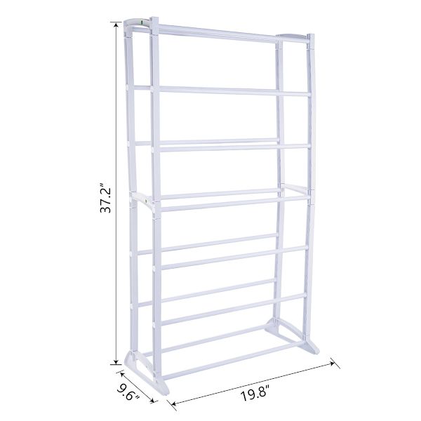 21-Pair Standing Shoe Rack, White