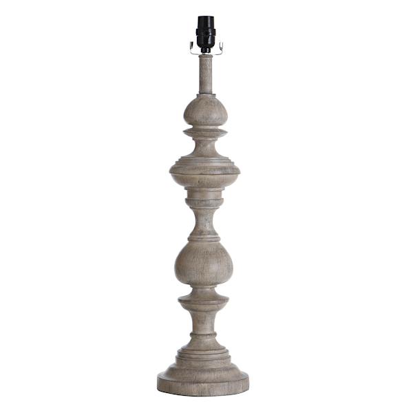 Tan Turned Leg Large Table Lamp Base, 28"