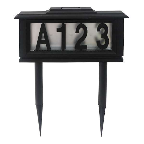 Solar Black Address Light Lawn Stake