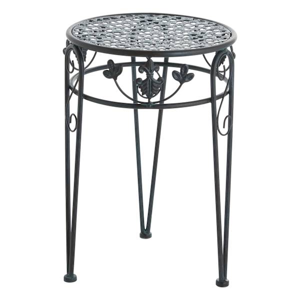 Blue Metal With Patina Finish Plant Stand, Large
