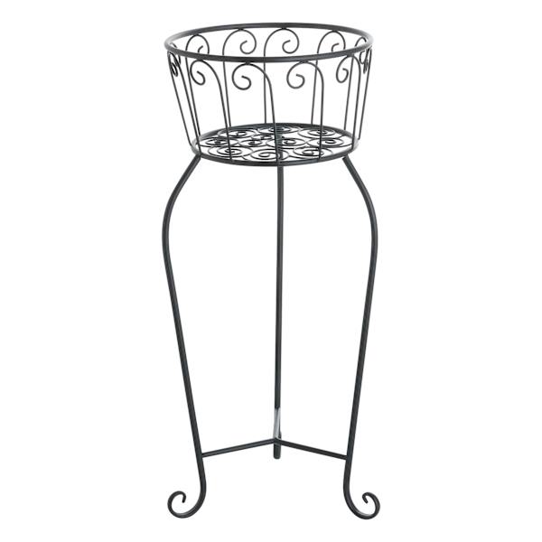 Black Metal Basket Planter Stand, Medium