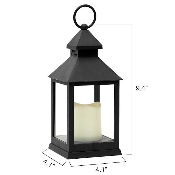 Black LED Lantern, 9.5"