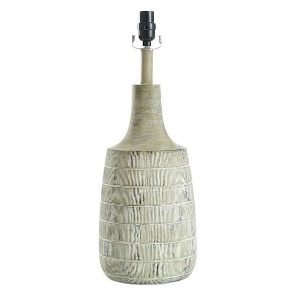 Honeybloom Distressed Tan & White Medium Table Lamp Base, 22"
