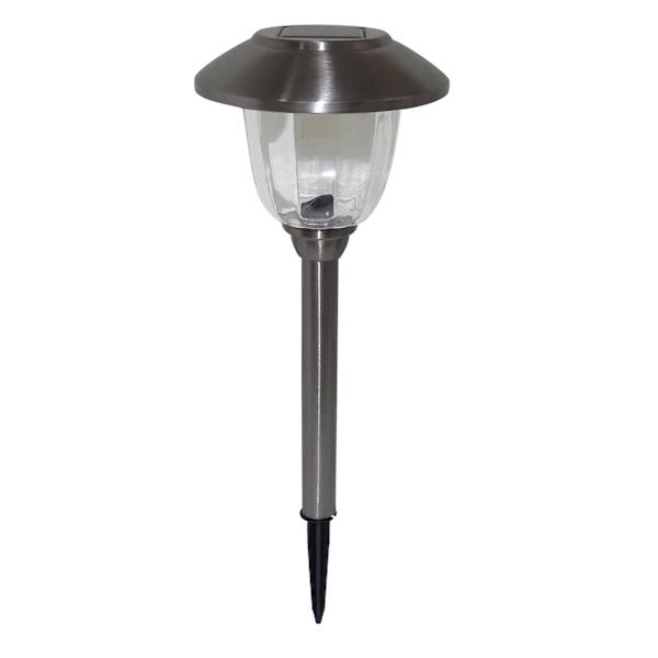 6-Lumen Solar Silver Abby Pathway Light
