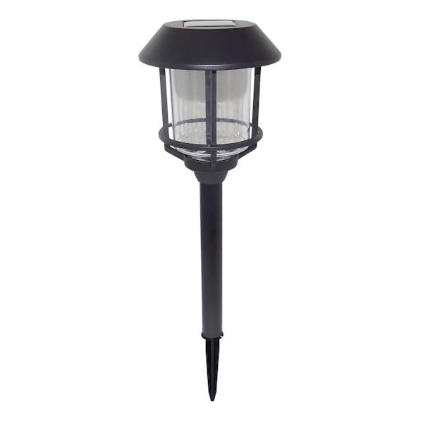 8-Lumen Solar Black Caged Pathway Light