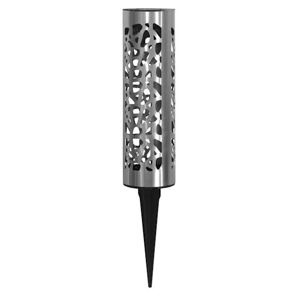 Solar Silver Laser Cut Bollard Pathway Light