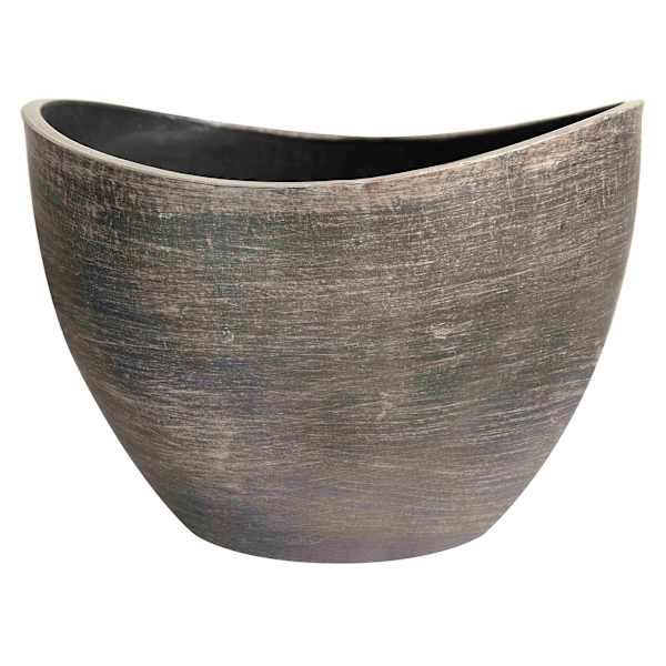 Bronze Metal Wave Outdoor Planter, Medium
