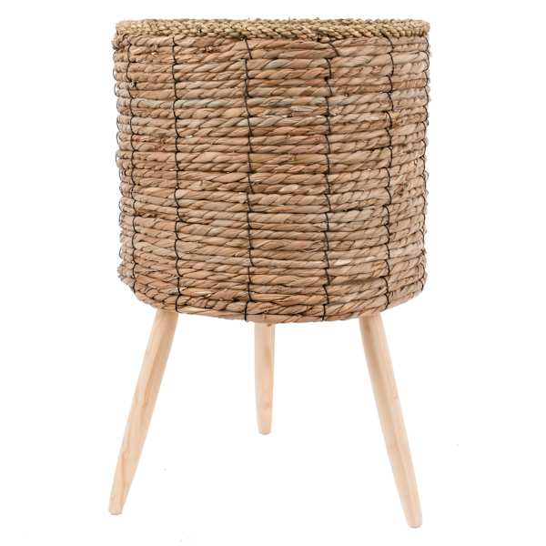 Found & Fable Faux Rattan Planter Stand, Large