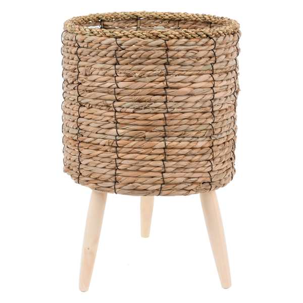 Found & Fable Faux Rattan Planter Stand, Medium