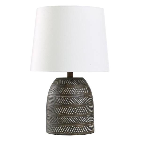 Found & Fable Black Speckled Medium Table Lamp with Shade, 20"