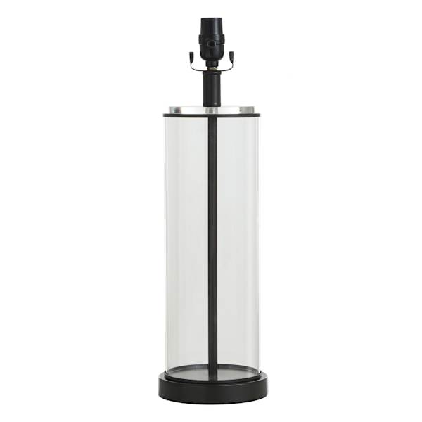 Providence Black Column Glass Medium Table Lamp Base, 21.5"
