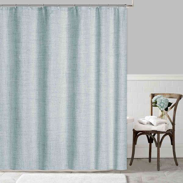 Found & Fable Harrison Misty Blue Shower Curtain, 72"