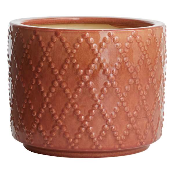 Indoor Blush Reactive Glaze Diamond Planter, Large