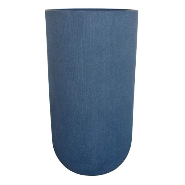 Japi Fringe Denim Tall Outdoor Planter, Medium