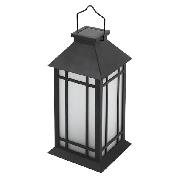 Black Outdoor Solar Lantern, 11"
